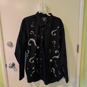 Libertine XL Mens rhinestoned Question Mark Dress Shirt